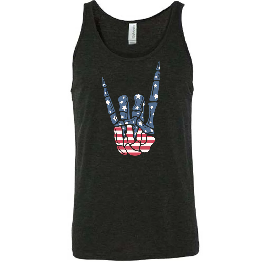 American Flag Skeleton Hand Shirt Unisex - Image 2