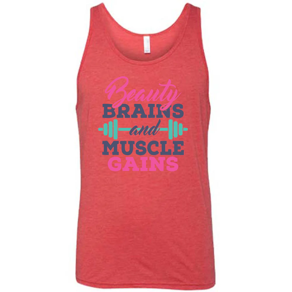 Beauty Brains & Muscle Gains Shirt Unisex - Image 6