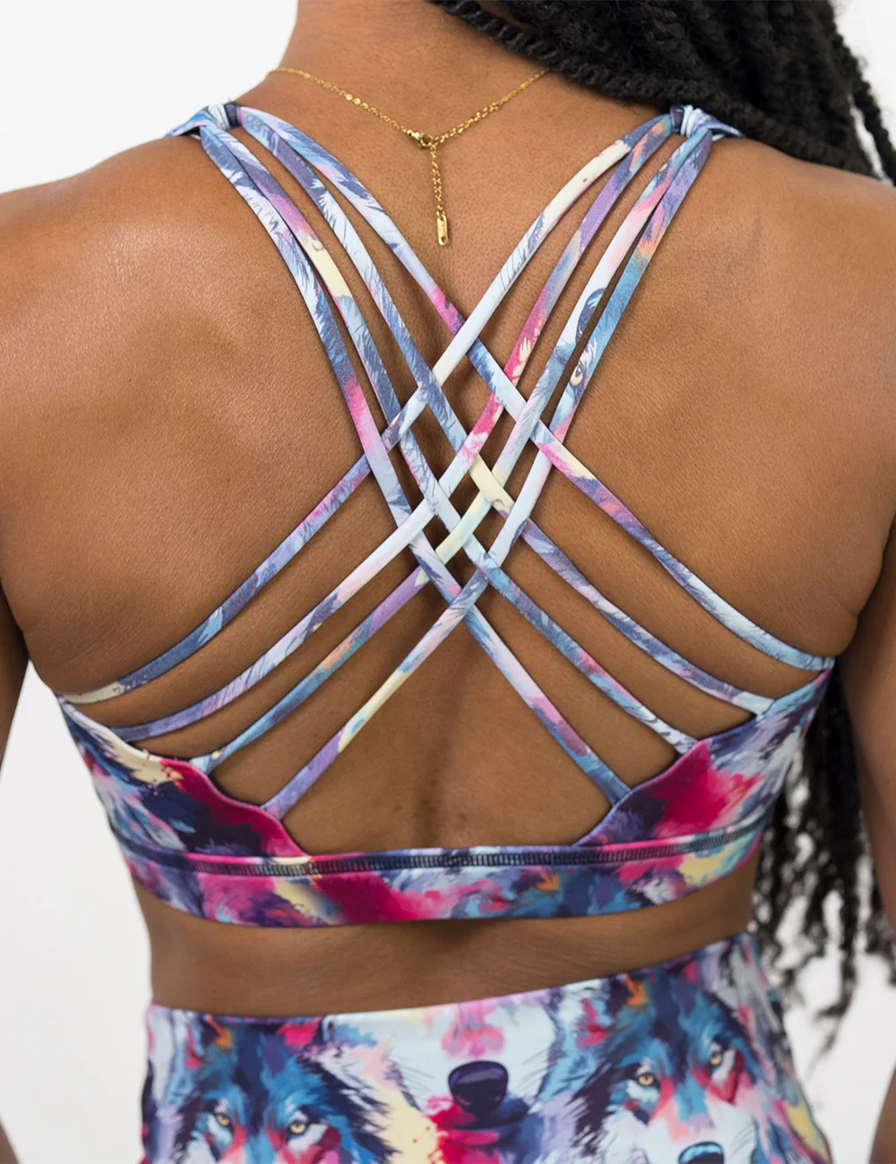Butterfly Back Bra | Watercolor Wolves - Image 3