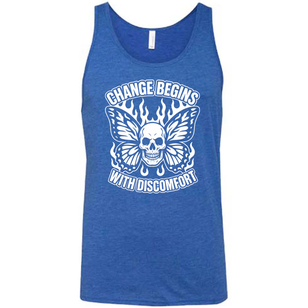 Change Begins with Discomfort Skull Butterfly Shirt Unisex - Image 4
