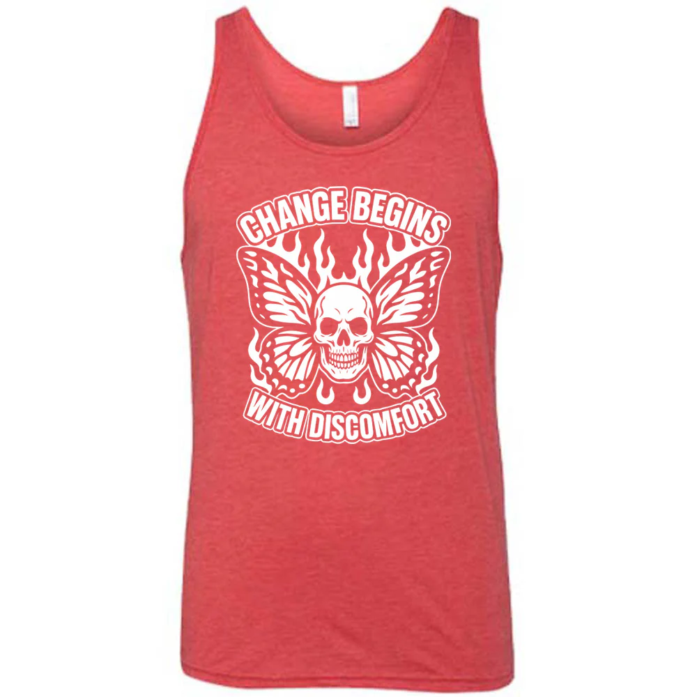 Change Begins with Discomfort Skull Butterfly Shirt Unisex - Image 6