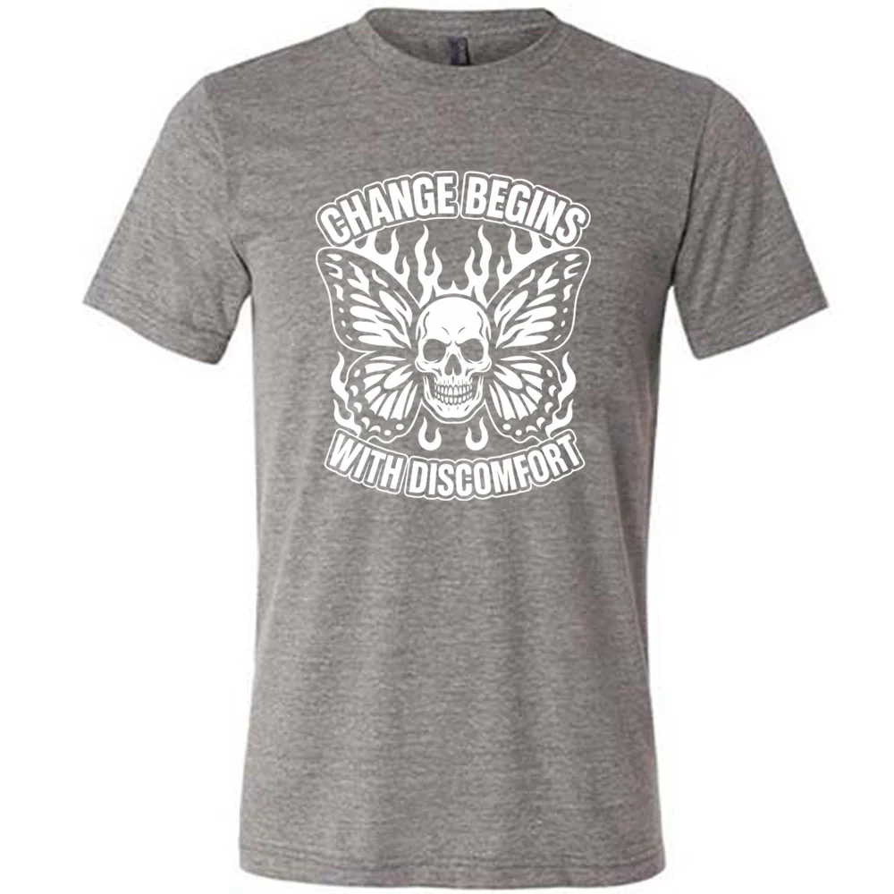 Change Begins with Discomfort Skull Butterfly Shirt Unisex - Image 7