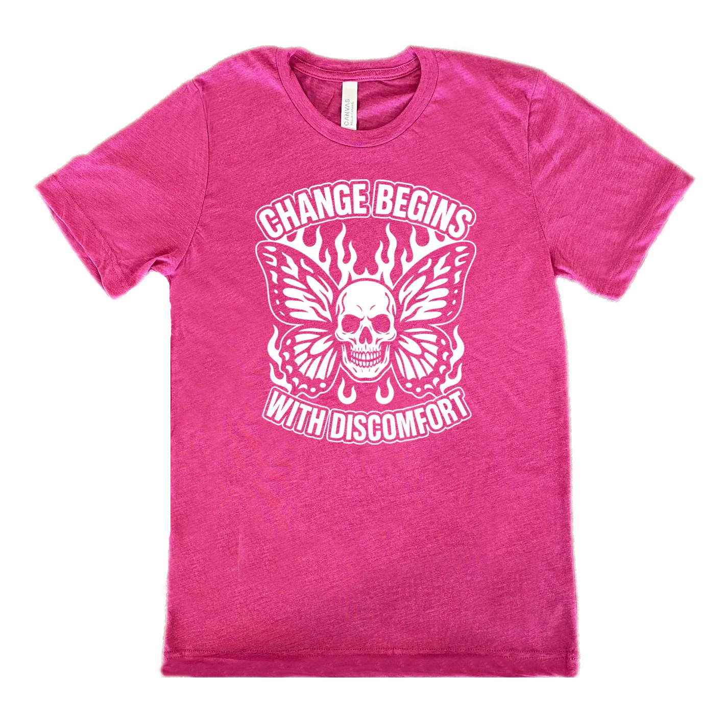 Change Begins with Discomfort Skull Butterfly Shirt Unisex - Image 9