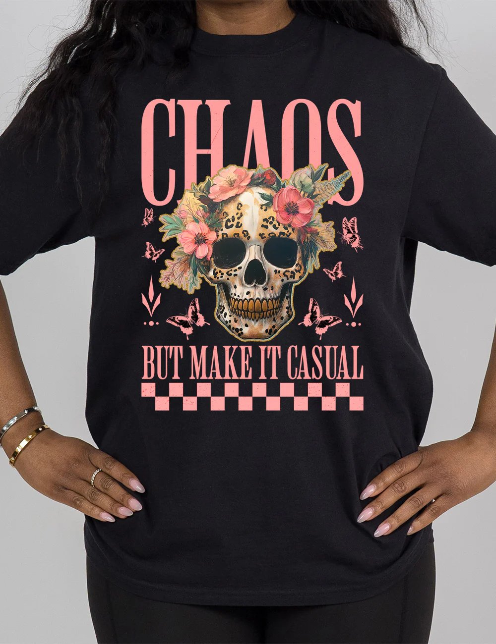 Chaos But Make It Casual Skull Modern Tee - Image 2