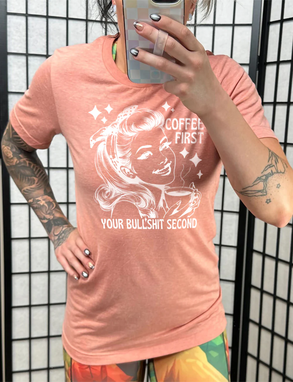 Coffee First Your Bullshit Second Shirt Unisex - Image 11