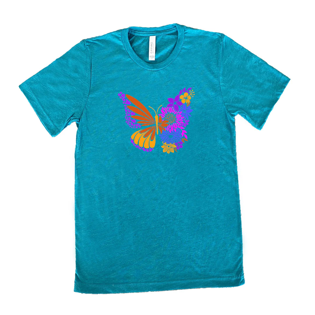 Colorful Floral Butterfly Shirt Unisex - Image 12