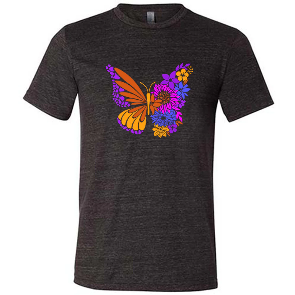 Colorful Floral Butterfly Shirt Unisex - Image 2