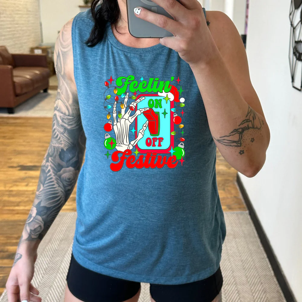 Feelin' Festive Muscle Tank - Image 2