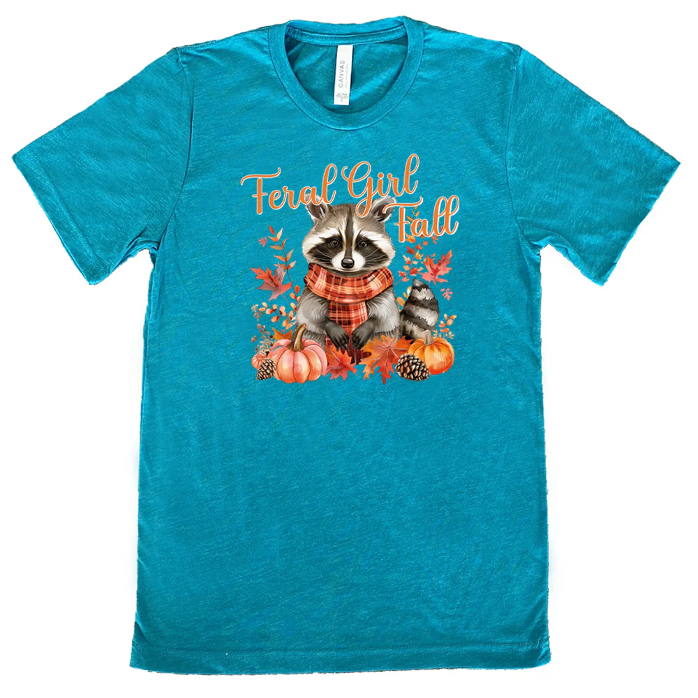 Feral Girl Fall Raccoon Shirt Unisex - Image 11