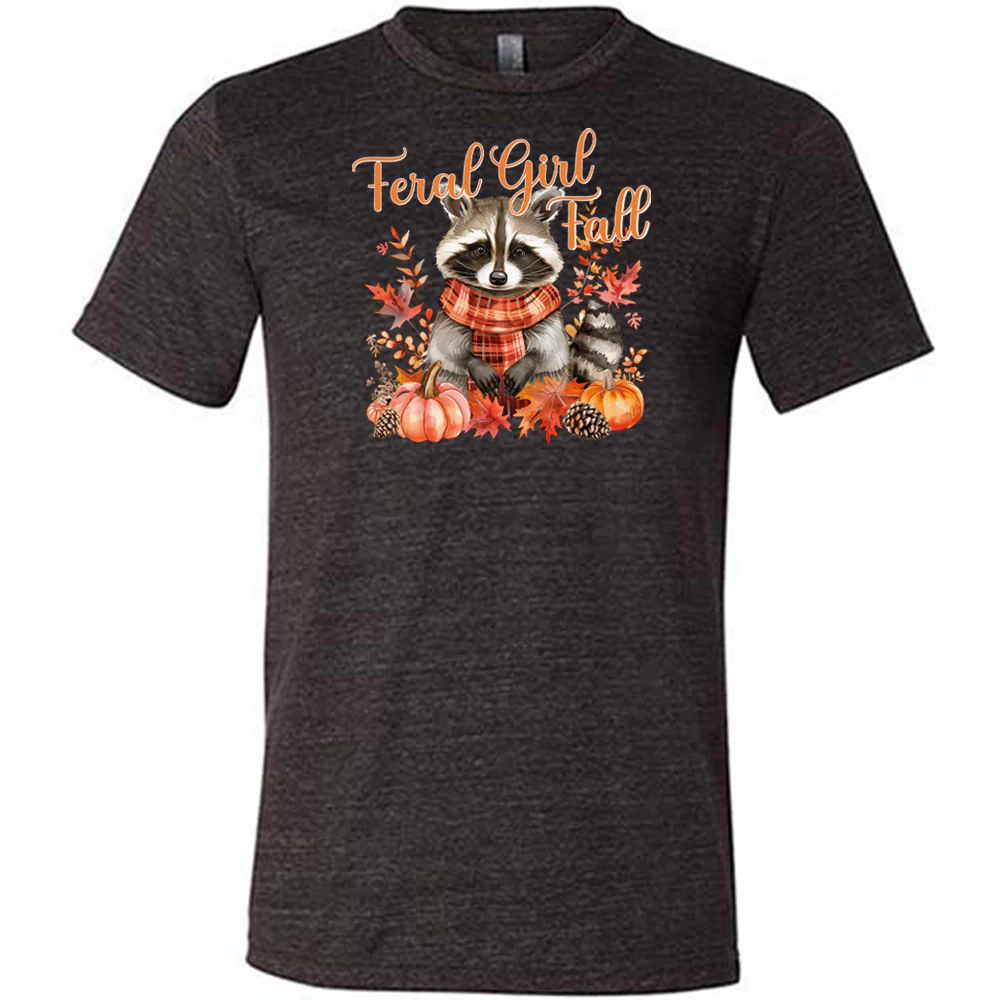 Feral Girl Fall Raccoon Shirt Unisex - Image 2