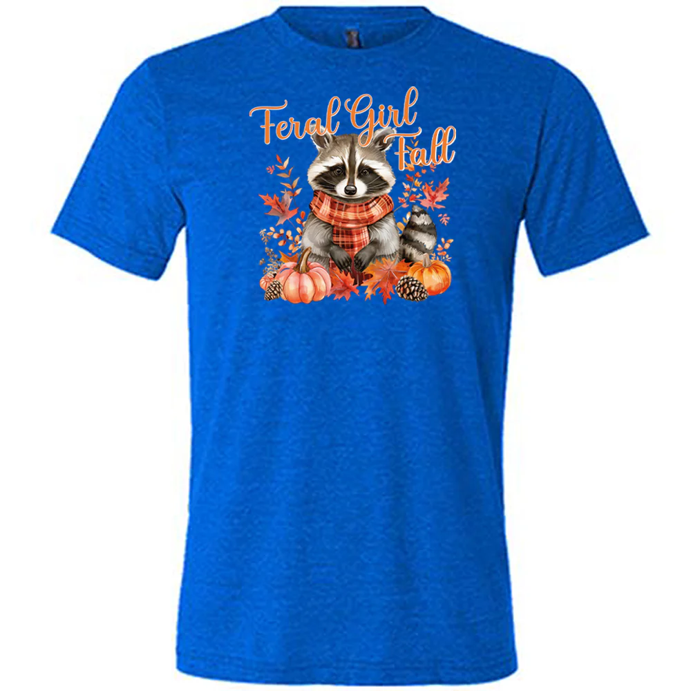 Feral Girl Fall Raccoon Shirt Unisex - Image 4