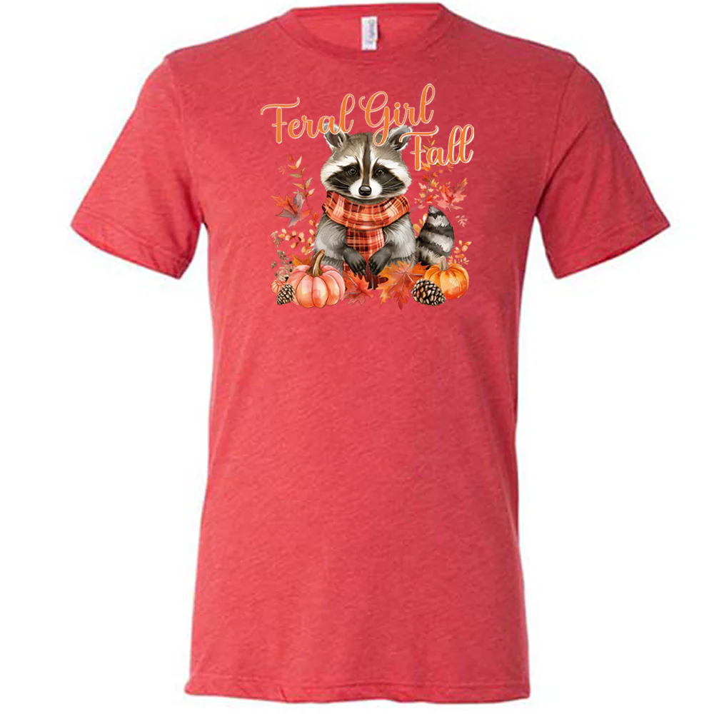 Feral Girl Fall Raccoon Shirt Unisex - Image 6
