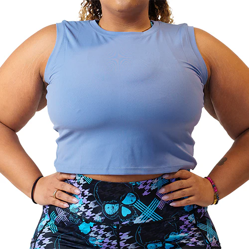 Fitted Crop Top | Blue - Image 4