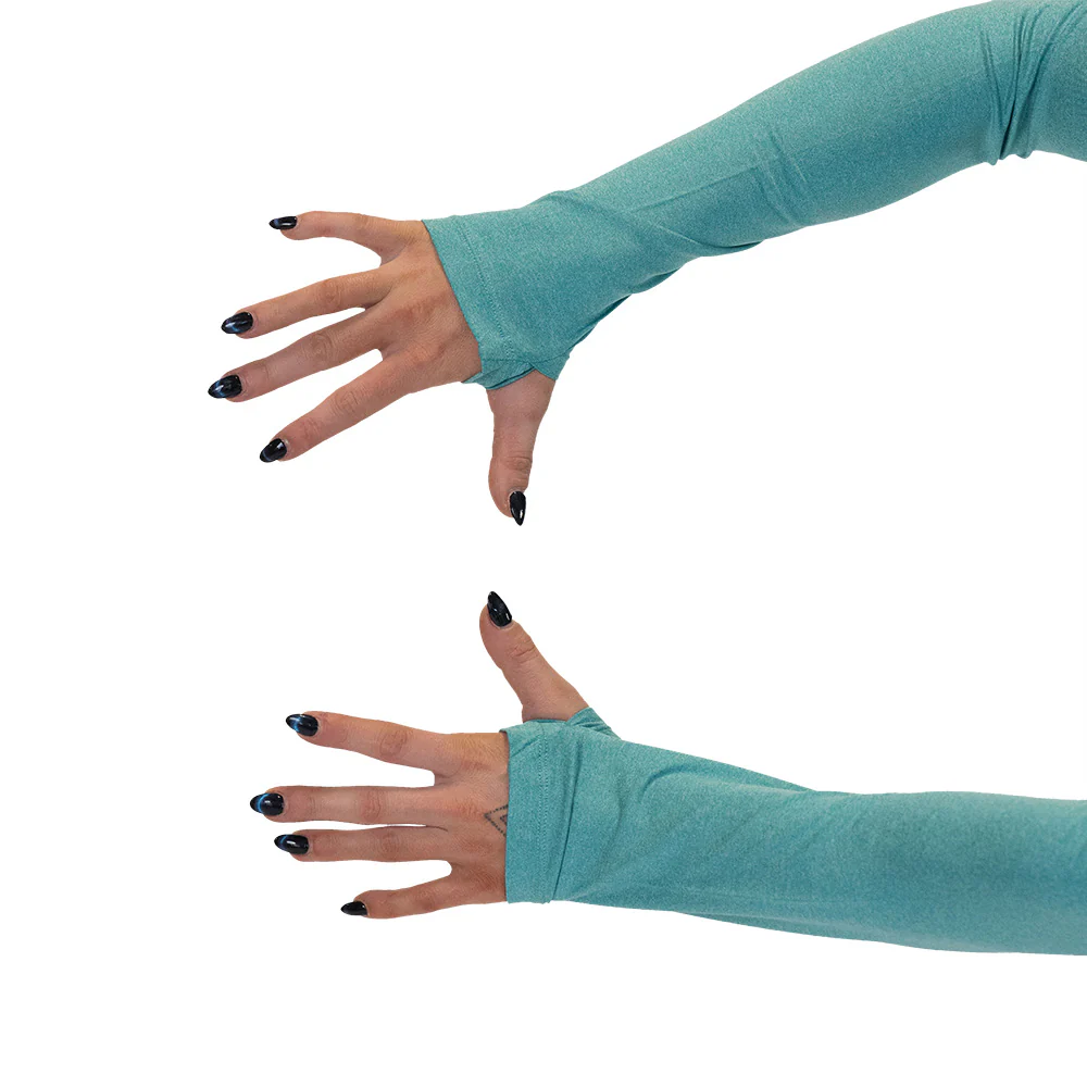 Flex Long Sleeve Crop Top | Turquoise - Image 3