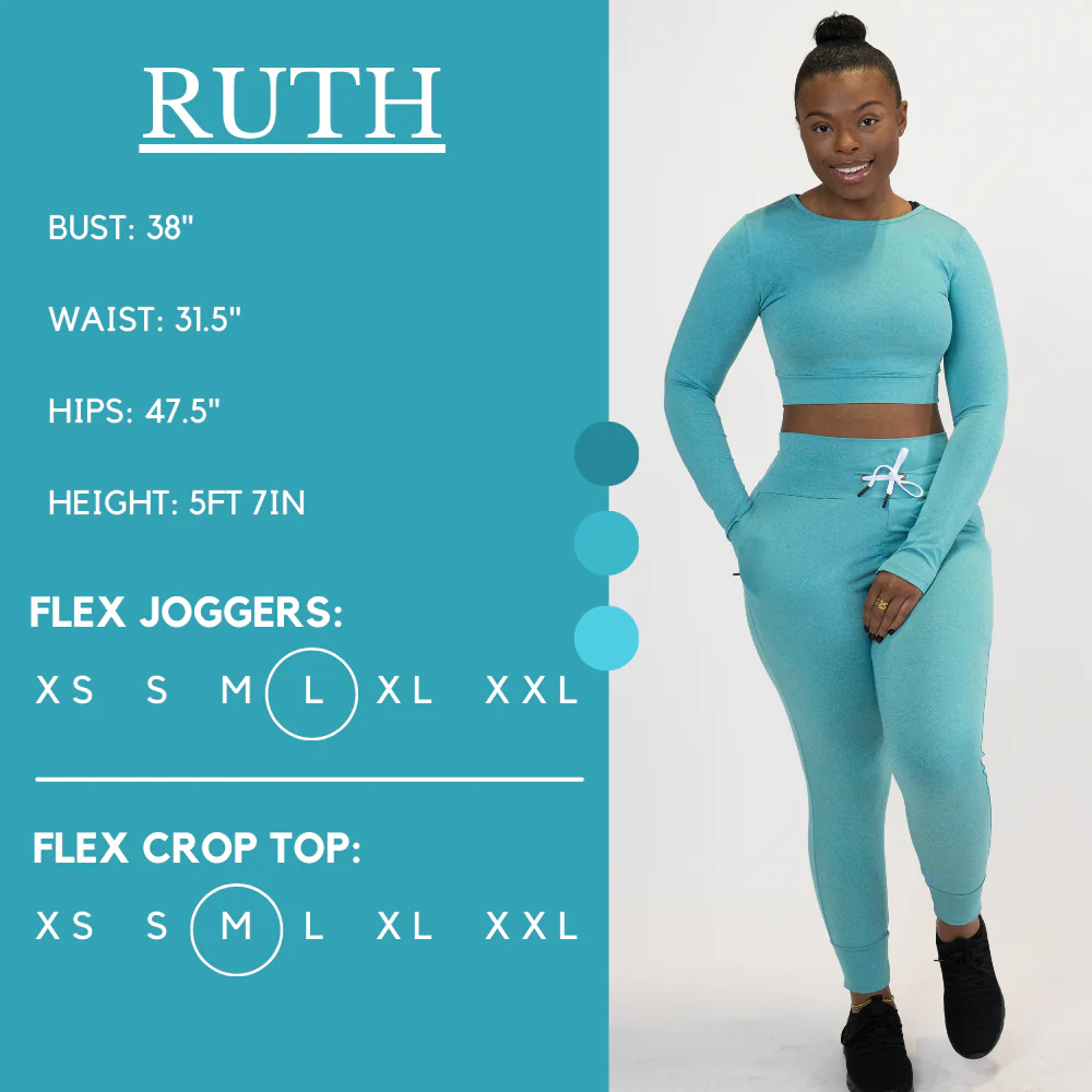 Flex Long Sleeve Crop Top | Turquoise - Image 4