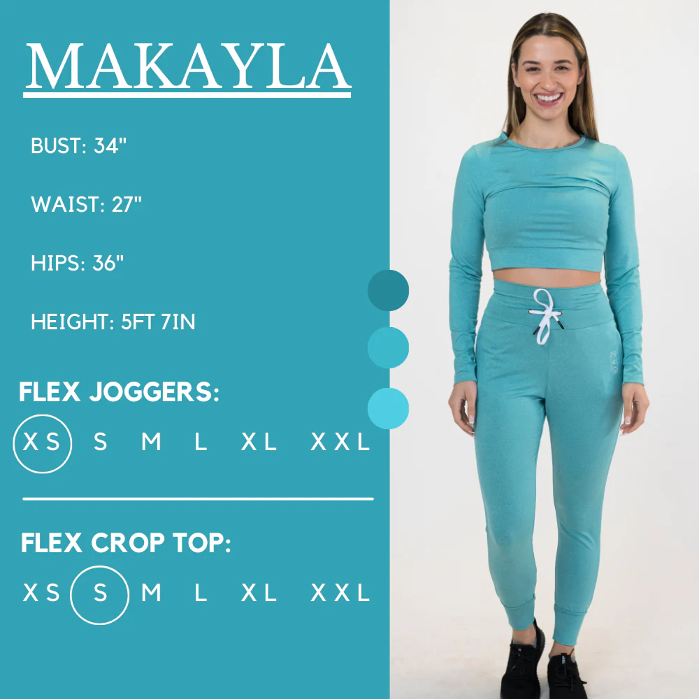 Flex Long Sleeve Crop Top | Turquoise - Image 5