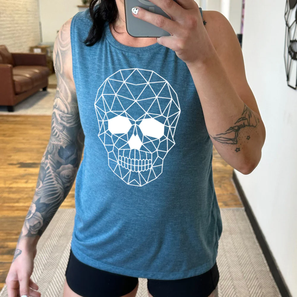 Geometric Skull Muscle Tank - Image 2