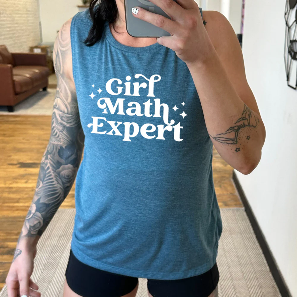 Girl Math Expert Muscle Tank - Image 2