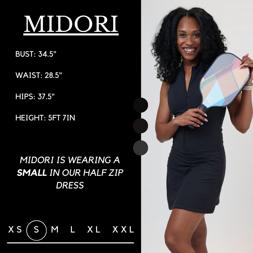 Half Zip Dress | Black - Image 7