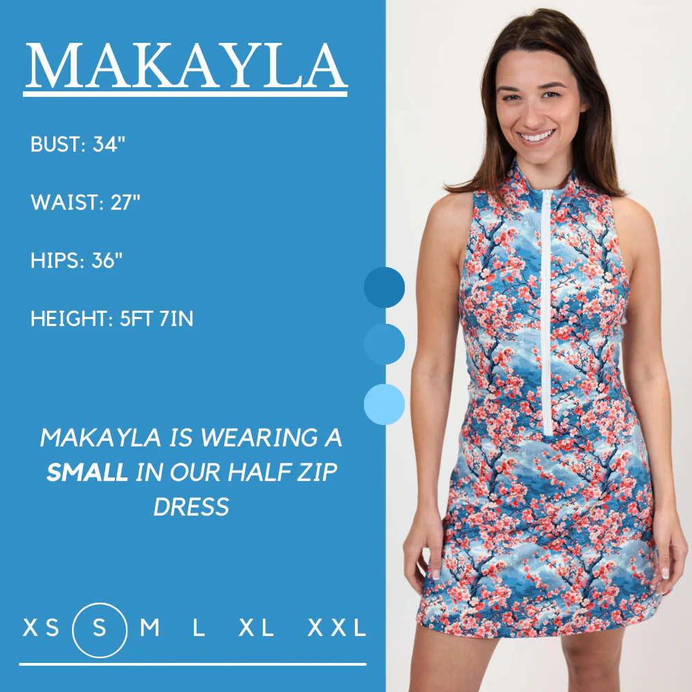 Half Zip Dress | Cherry Blossoms - Image 8