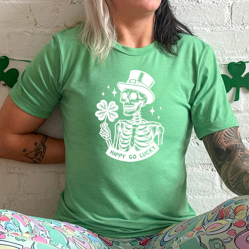 Happy Go Lucky Skeleton Shirt Unisex