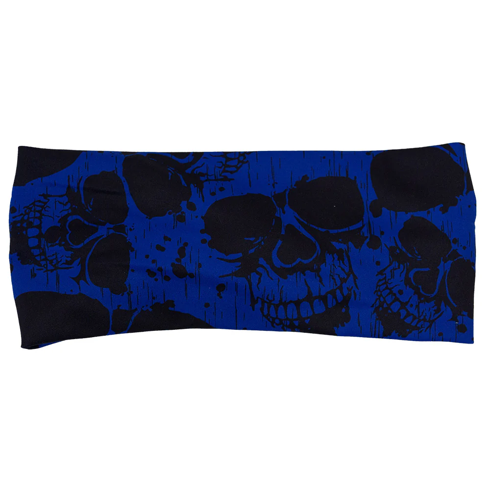 Headband - Cobalt Skulls