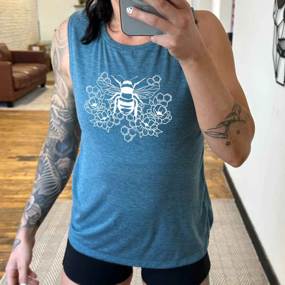 Honeycomb Bee Muscle Tank - Image 2