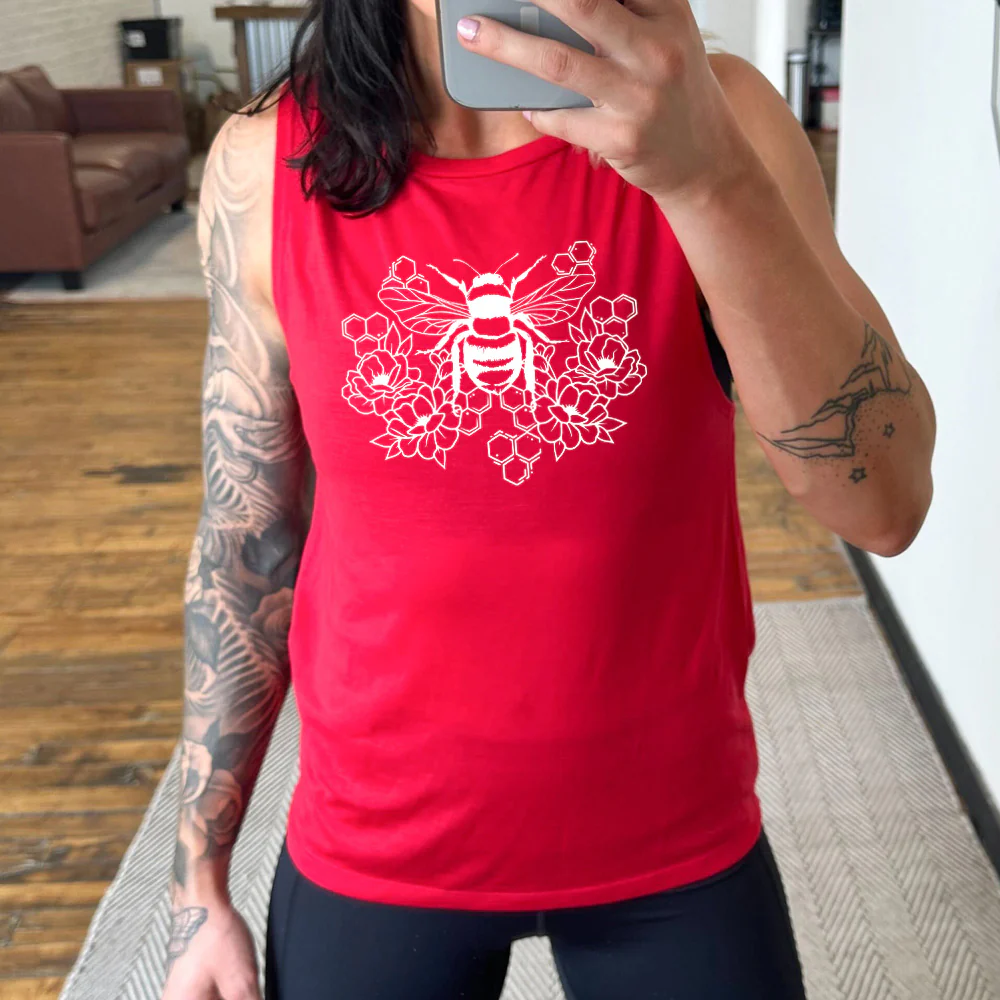 Honeycomb Bee Muscle Tank - Image 3