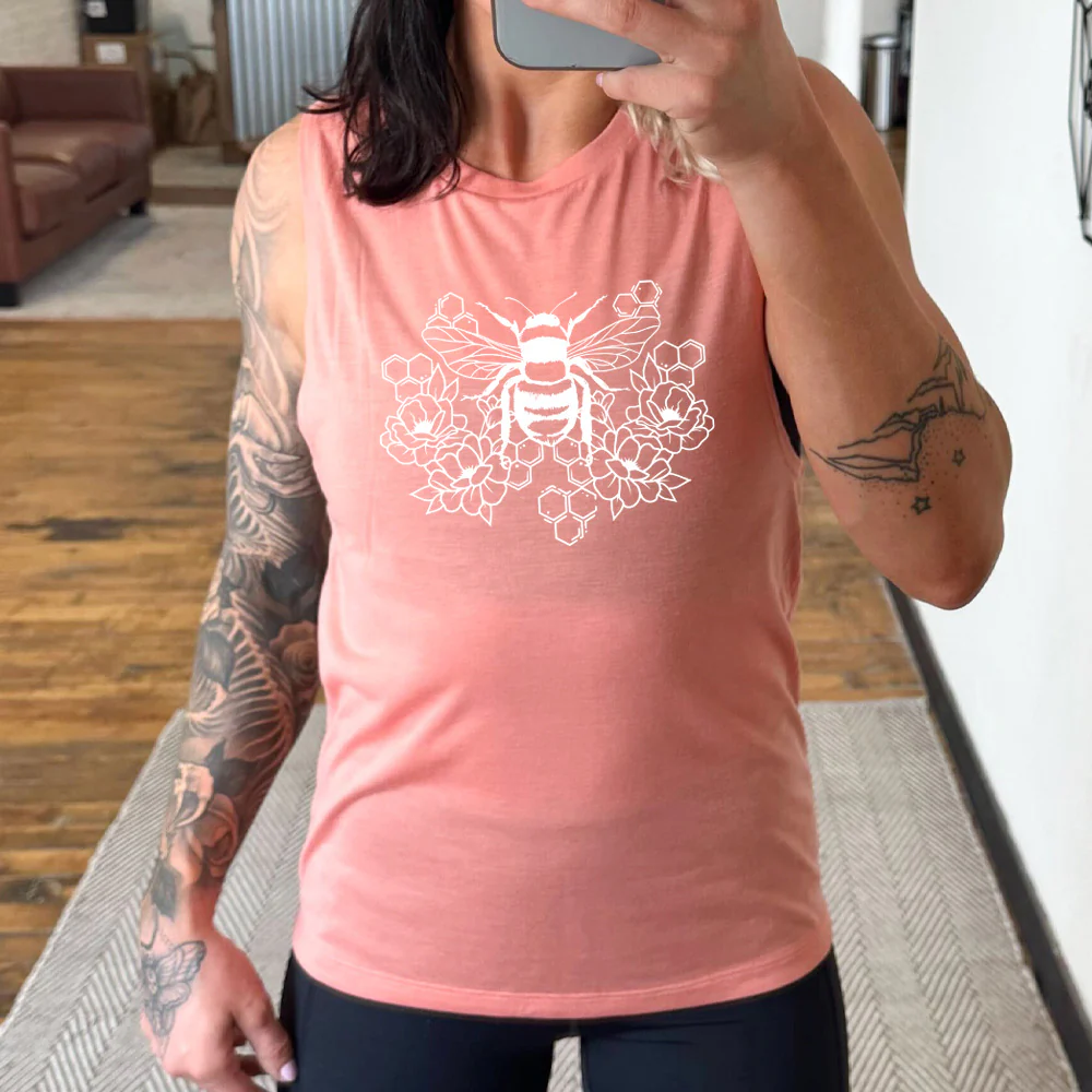Honeycomb Bee Muscle Tank - Image 4