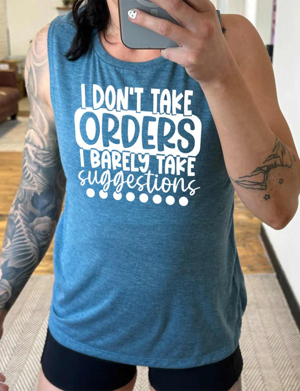 I Don't Take Orders I Barely Take Suggestions Muscle Tank - Image 2
