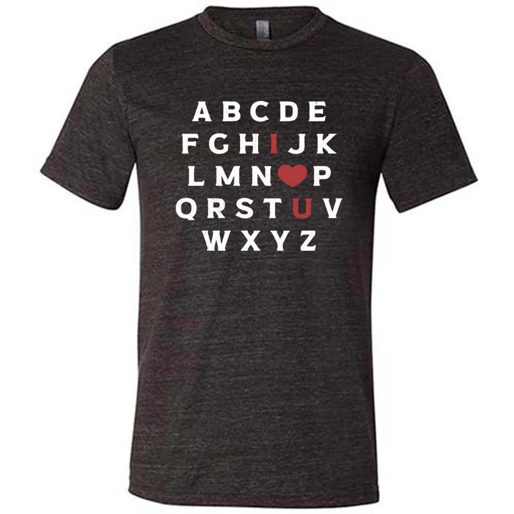 I Heart U Alphabet Shirt Unisex