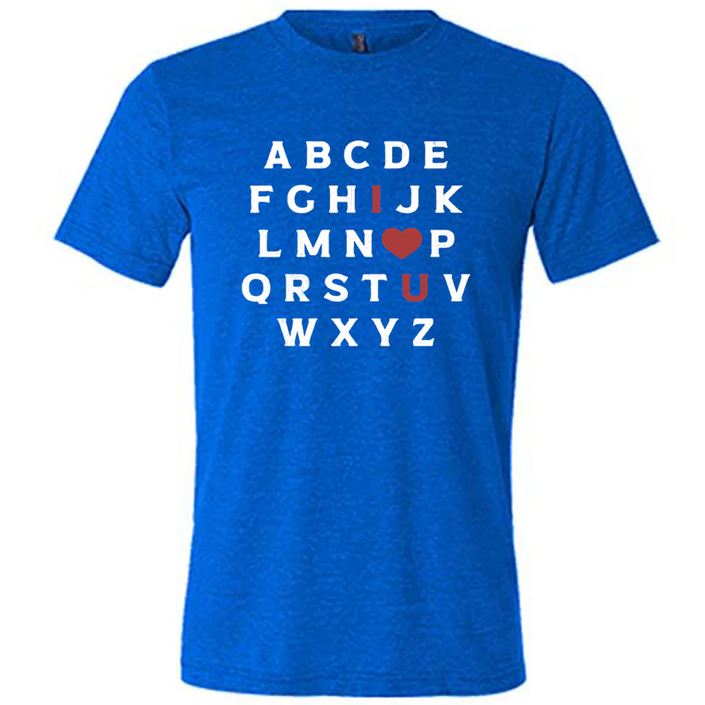 I Heart U Alphabet Shirt Unisex - Image 3