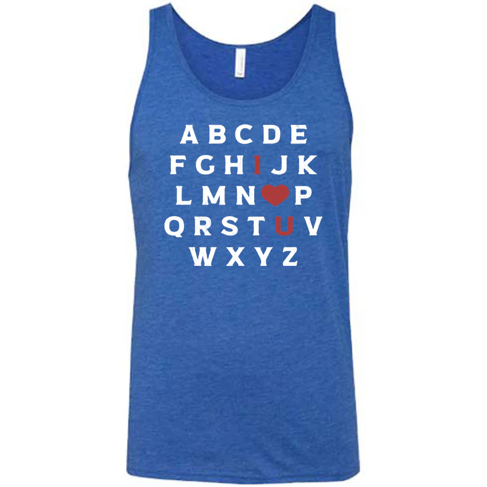 I Heart U Alphabet Shirt Unisex - Image 4