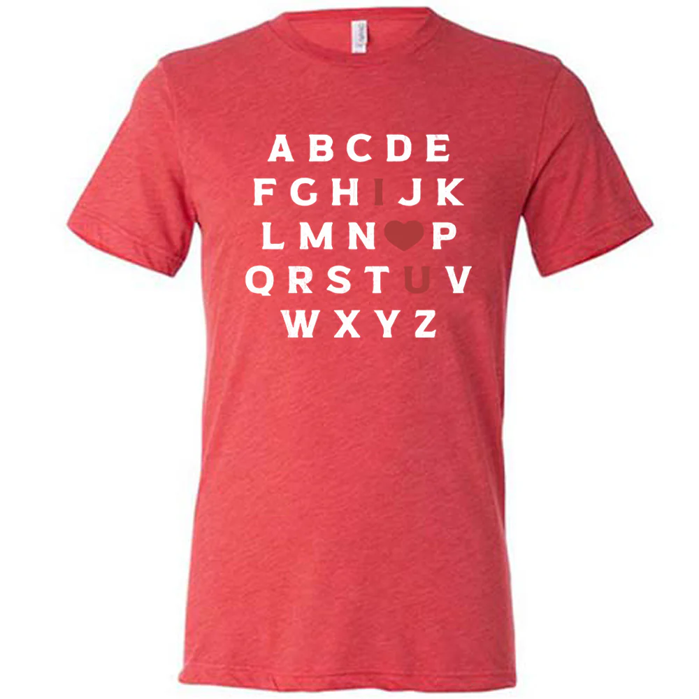 I Heart U Alphabet Shirt Unisex - Image 5