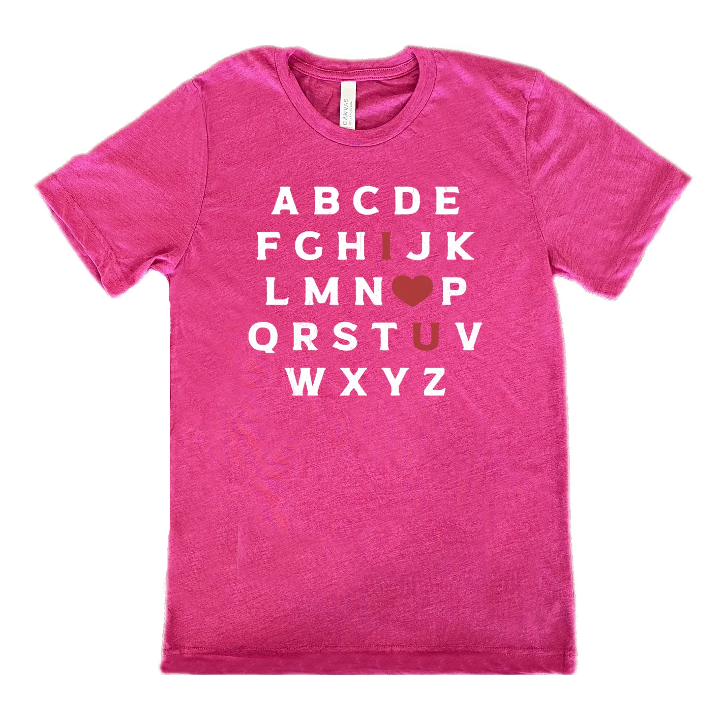 I Heart U Alphabet Shirt Unisex - Image 9