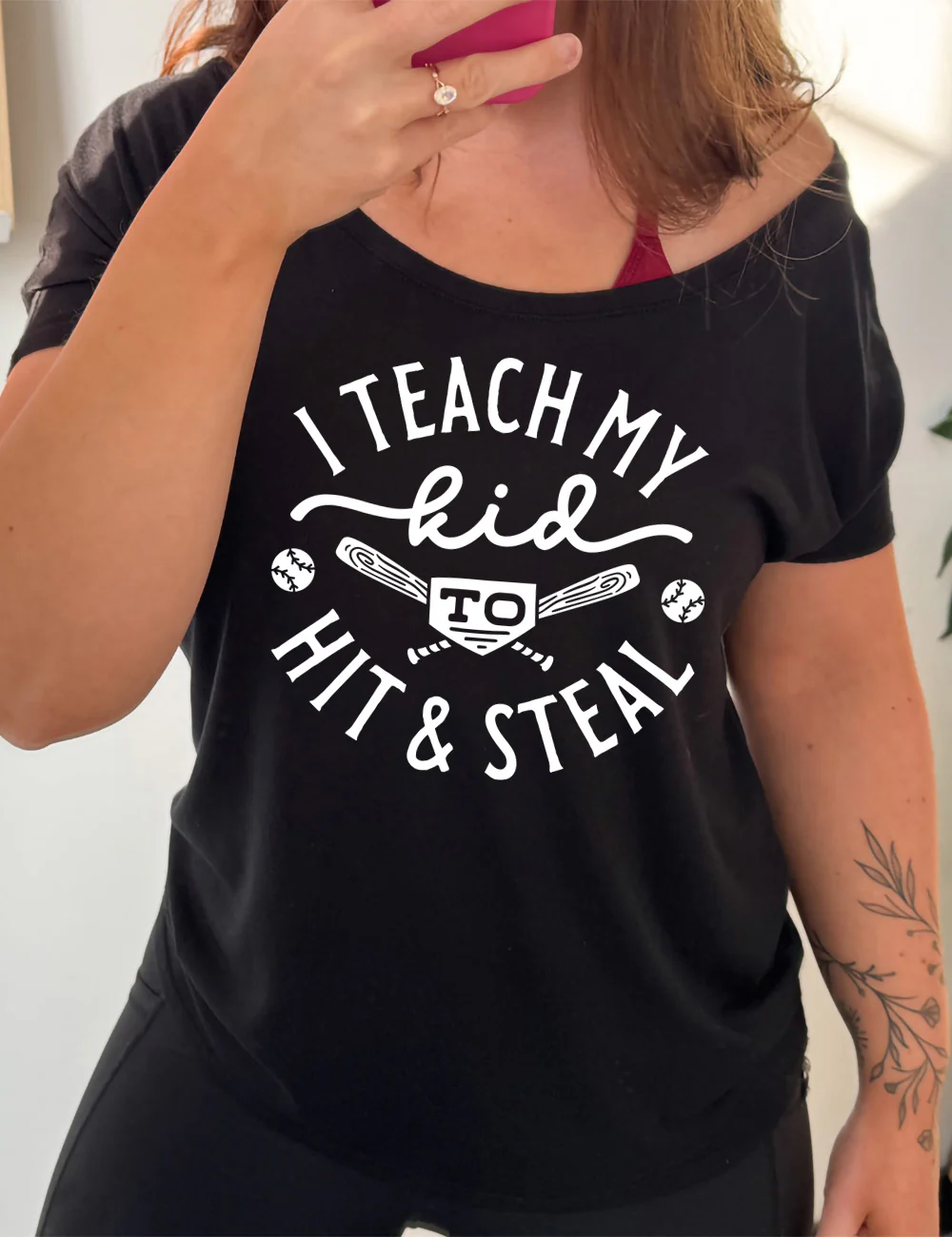 I Teach My Kids To Hit & Steal | Slouchy Tee