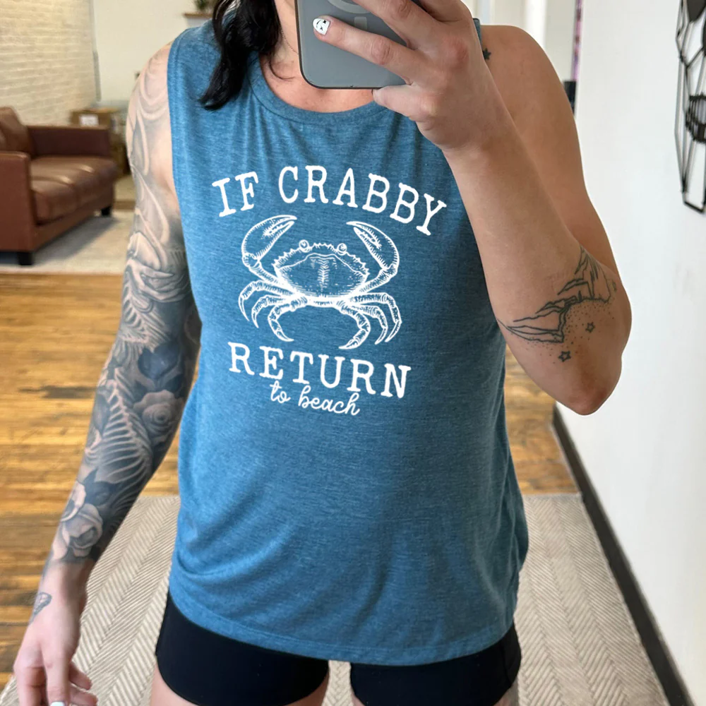 If Crabby Return to Beach Muscle Tank - Image 2