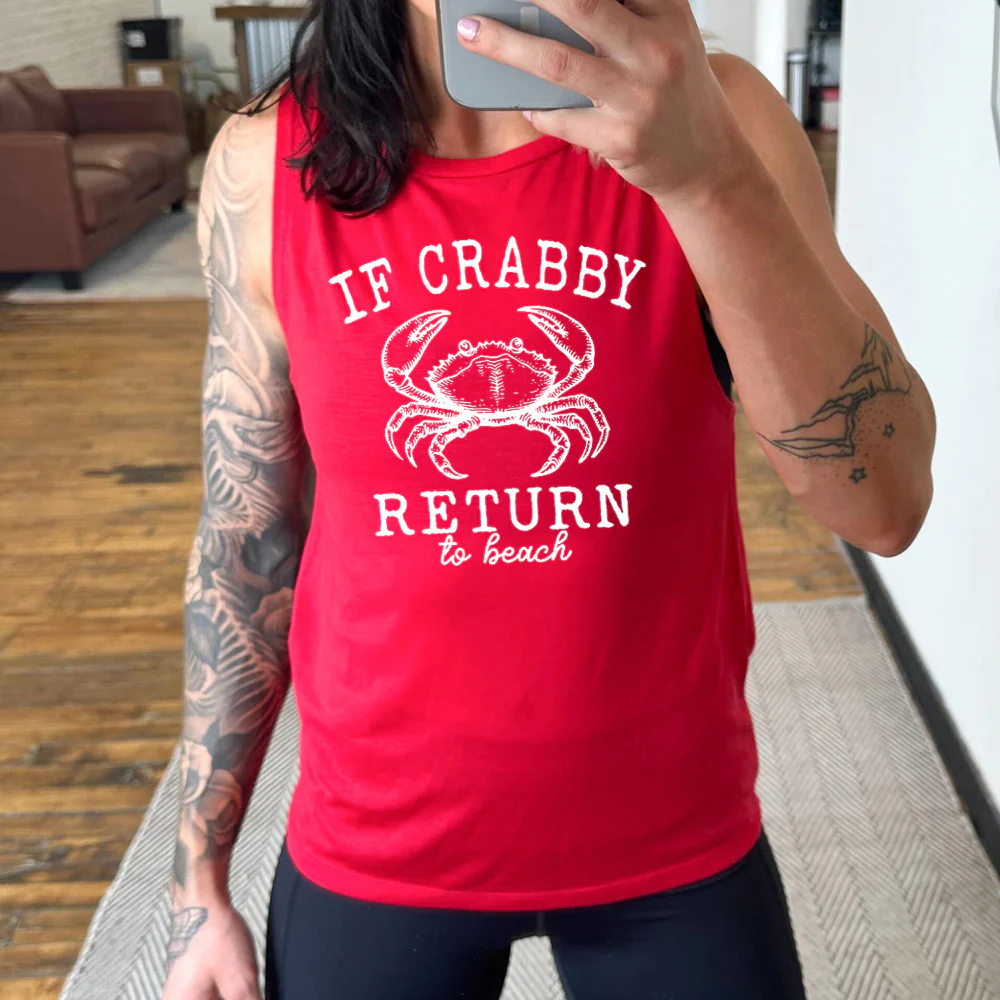 If Crabby Return to Beach Muscle Tank - Image 3