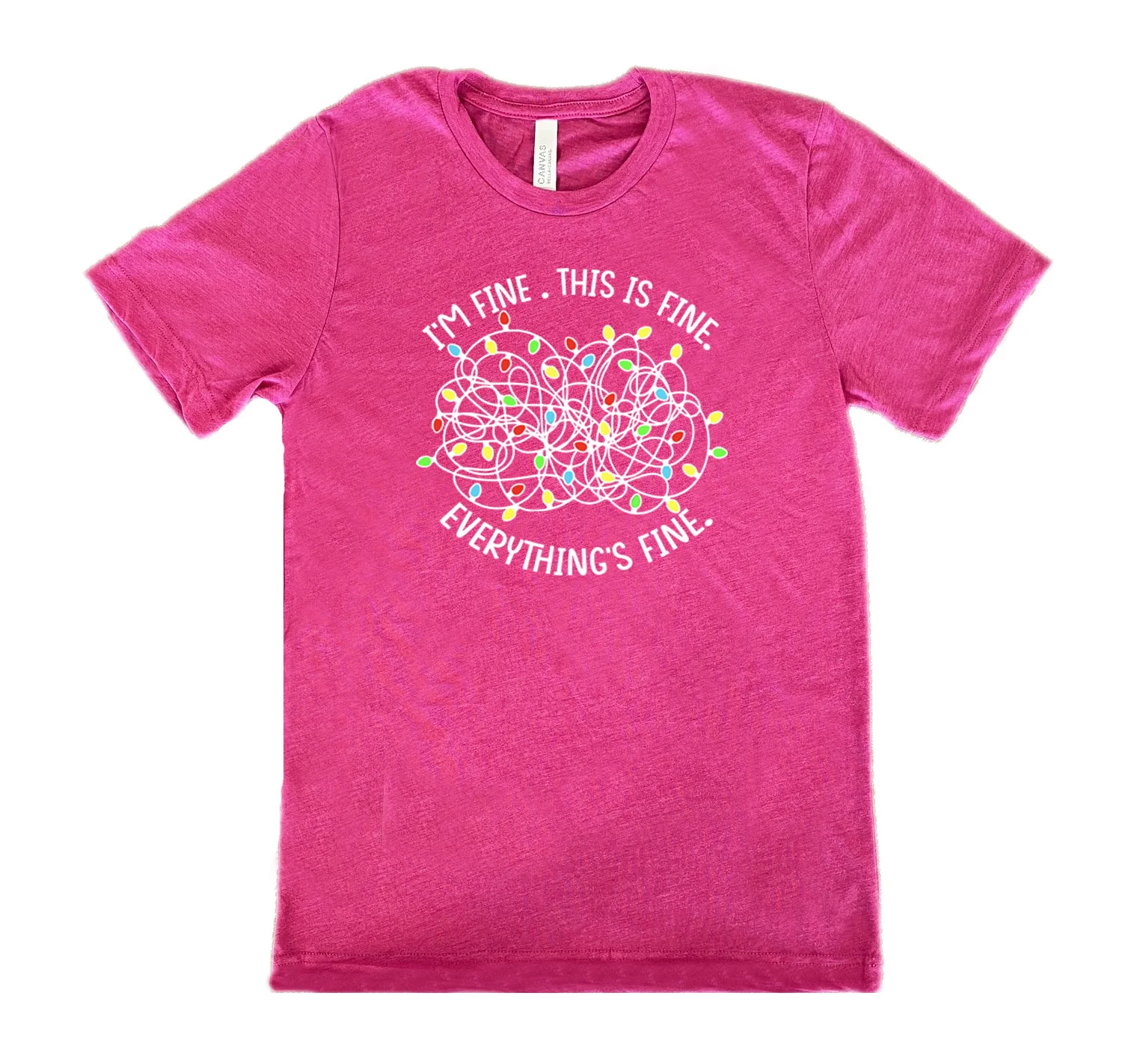I'm Fine. This Is Fine. Everything's Fine. Christmas Lights Shirt Unisex - Image 10