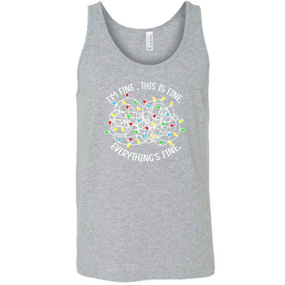 I'm Fine. This Is Fine. Everything's Fine. Christmas Lights Shirt Unisex - Image 8