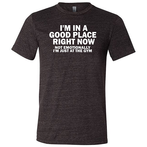 I'm In A Good Place Right Now, Not Emotionally Just At The Gym Shirt Unisex - Image 3