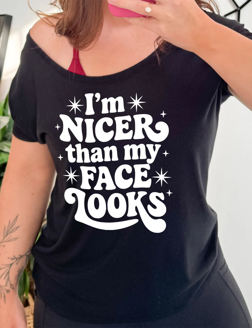 I'm Nicer Than My Face Looks | Slouchy Tee