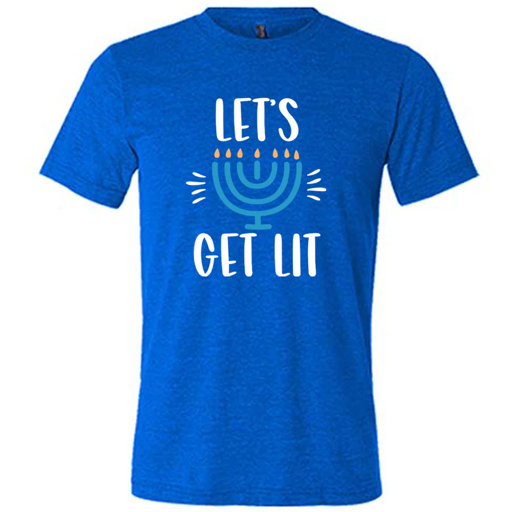 Let's Get Lit Menorah Shirt Unisex - Image 3