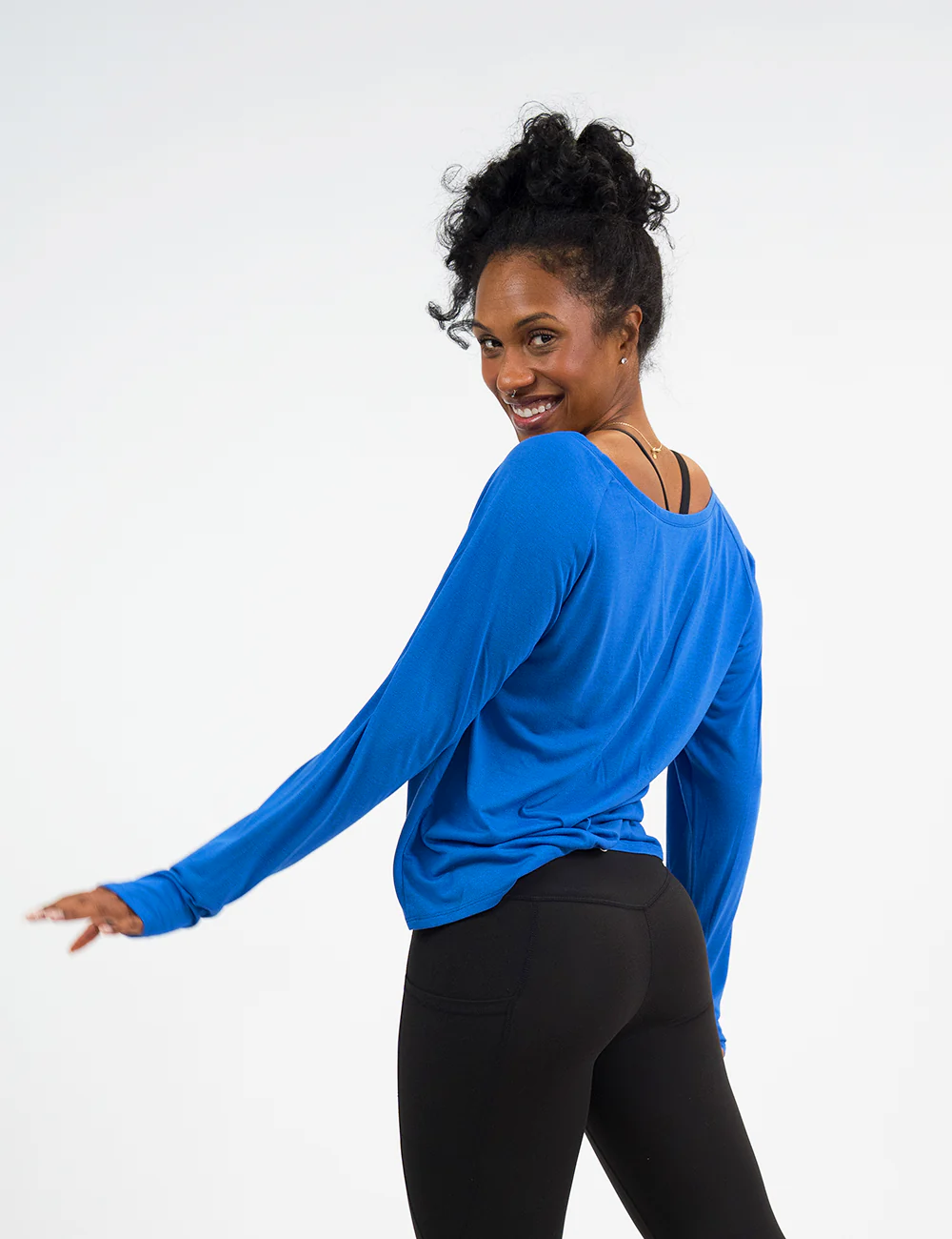 Long Sleeve Slouchy Tee | True Blue - Image 4