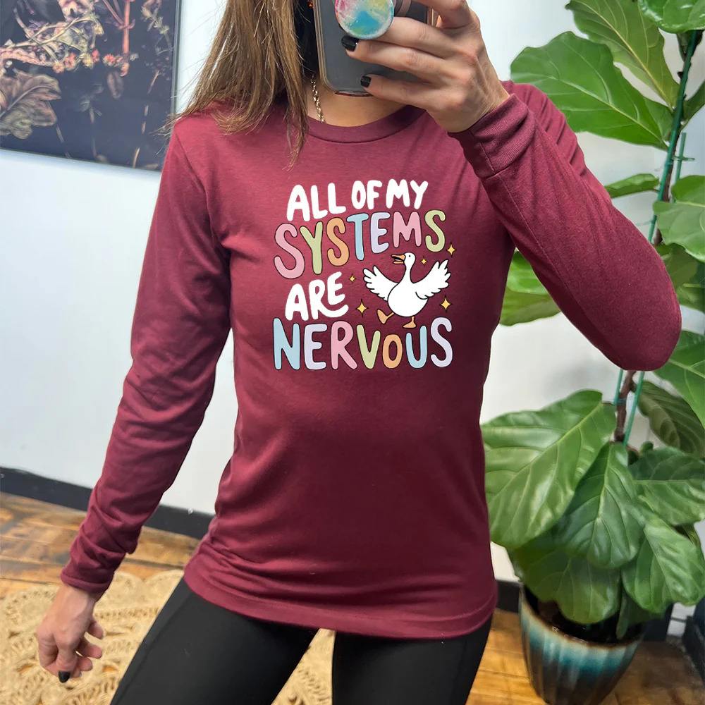 Long Sleeve Tee | All Of My Systems Are Nervous - Image 2