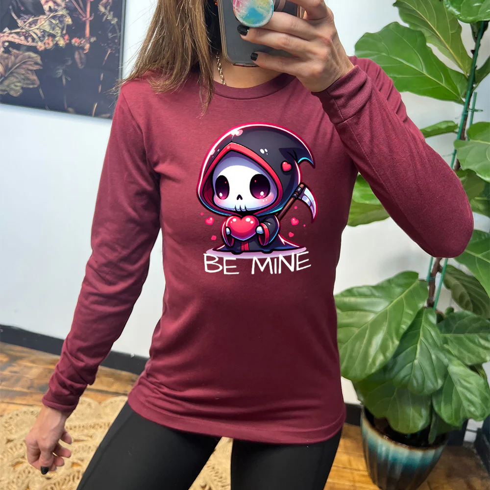 Long Sleeve Tee | Be Mine Grim Reaper - Image 2