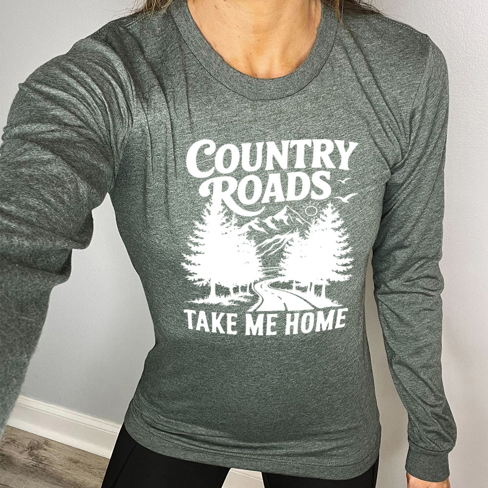 Long Sleeve Tee | Country Roads Take Me Home - Image 3