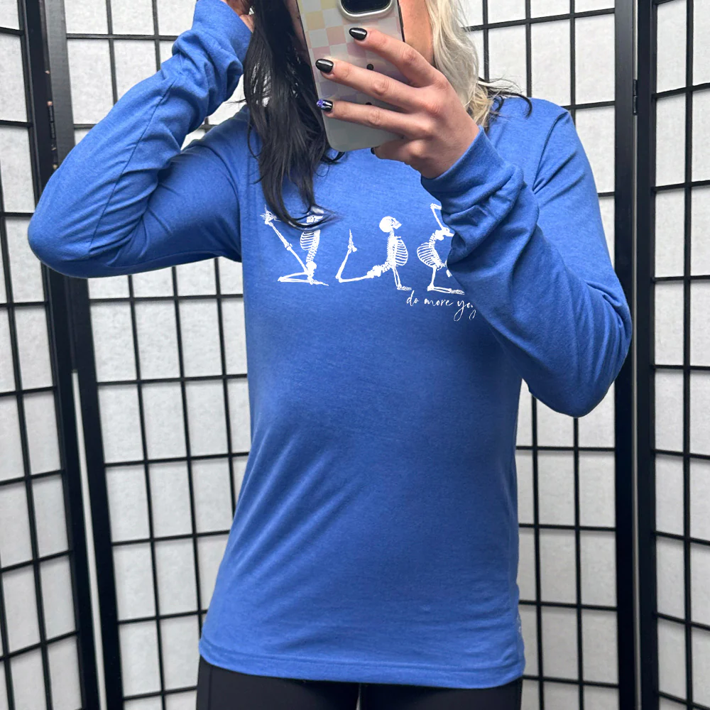 Long Sleeve Tee | Do More Yoga Skeletons - Image 11