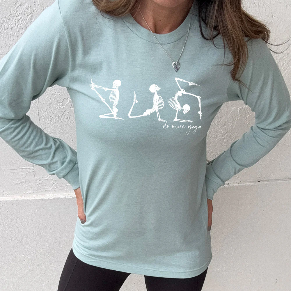 Long Sleeve Tee | Do More Yoga Skeletons - Image 6