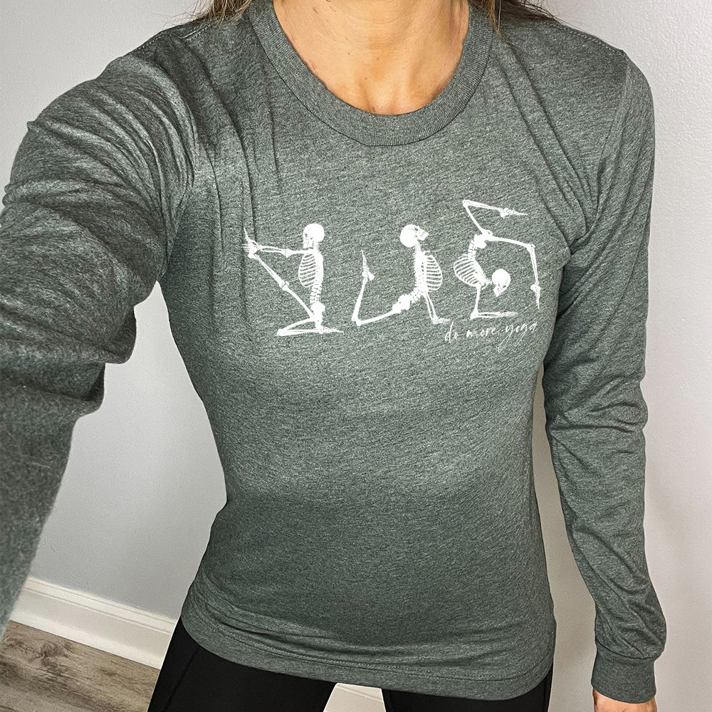 Long Sleeve Tee | Do More Yoga Skeletons - Image 7